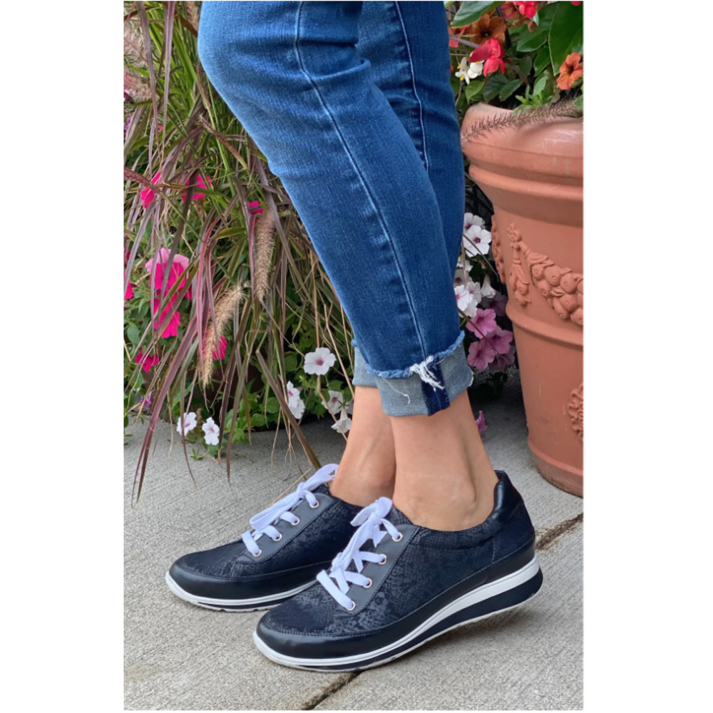Walking Cradles Navy Sneakers with White Laces